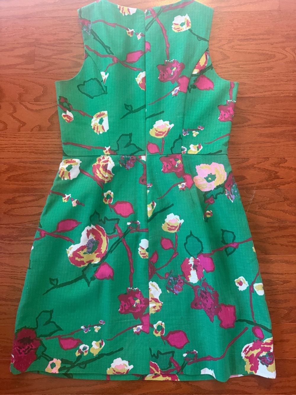 J. Crew green floral sleeveless dress - Picture 2 of 7